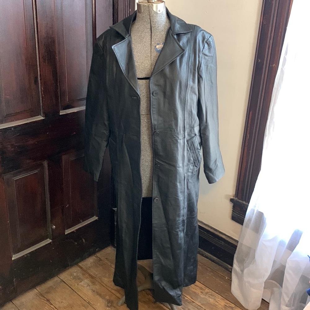 COMINT Leather Trench Coat